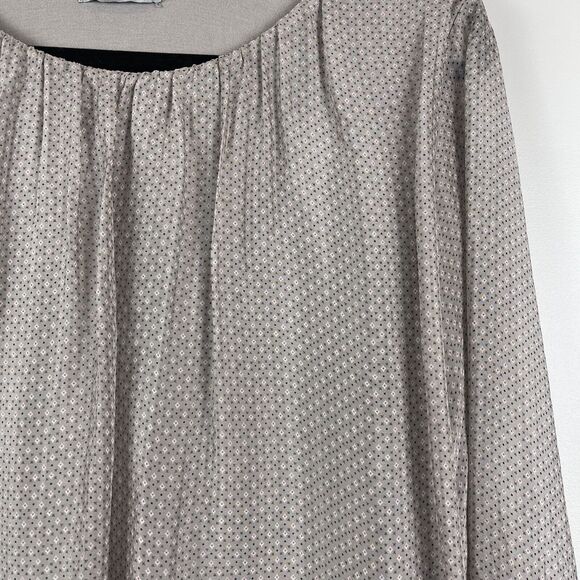 Baci Tunic Top Women Medium Multi Silk Draped Blouse Artsy Casual Flowy Ruffle - Picture 2 of 8